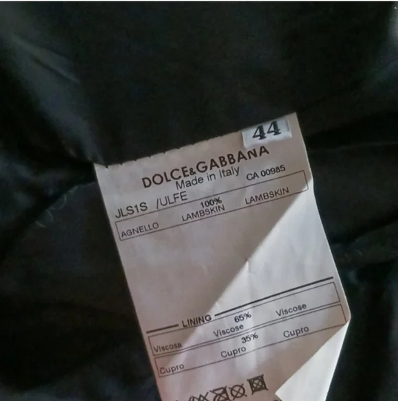 Golce & Gabbana Genuine Leather Dark Blue Motor Jacket Size 44